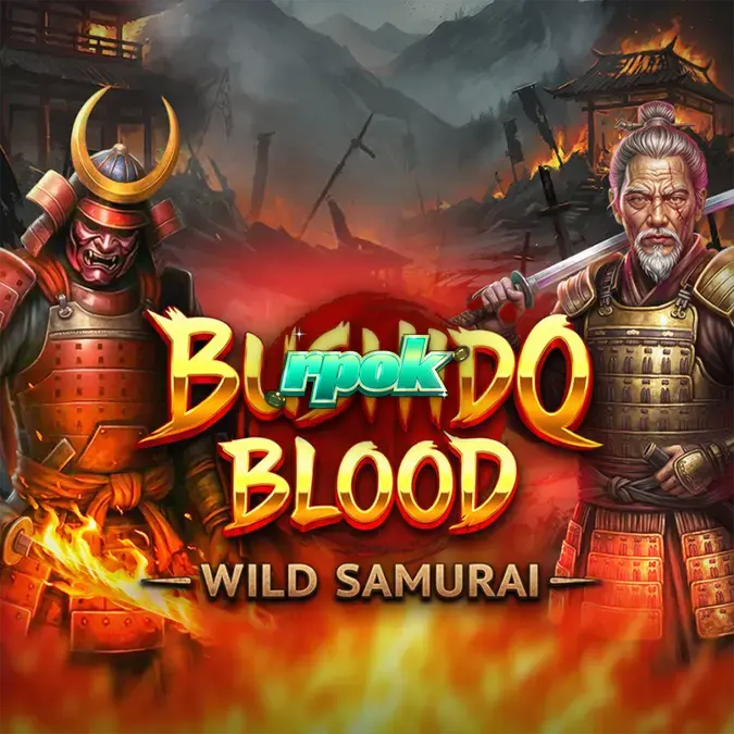 Tampilan visual slot Bushido Blood dengan latar belakang pegunungan Jepang dan elemen samurai.